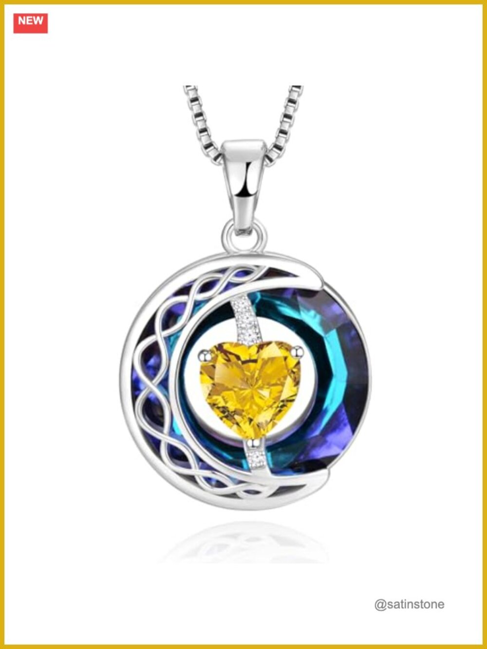 925 Sterling Silver Pendant Necklace with Cubic Zirconia for Anniversary